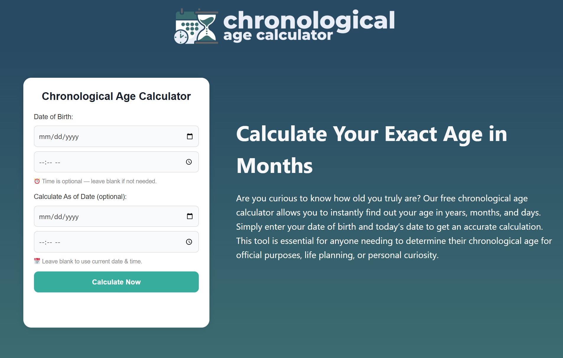 Chronological Age Calculator